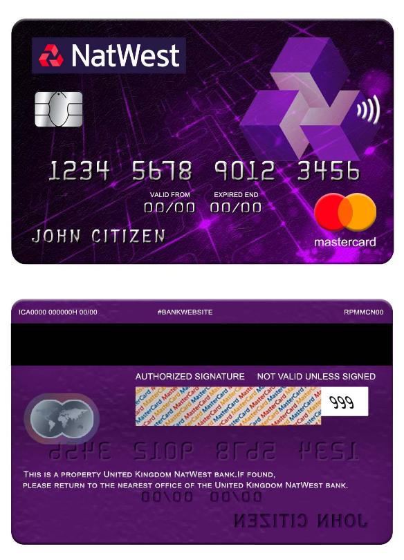 United Kingdom NatWest bank mastercard